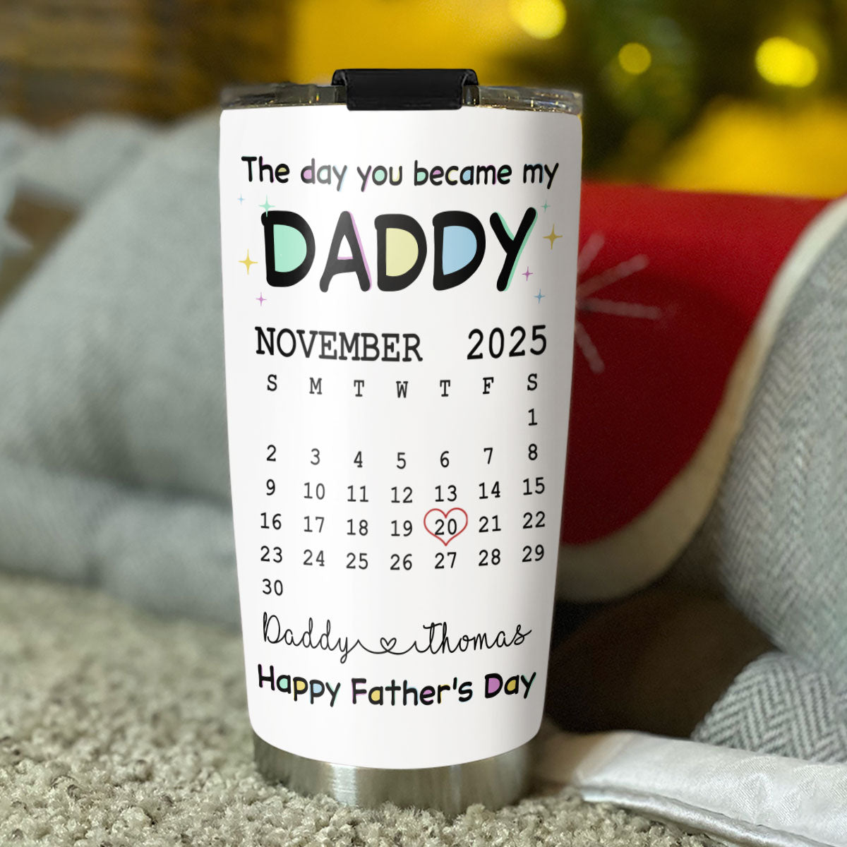 Custom Father's Day Birthday Gifts For Dad • The Day You Become My Daddy - Personalized 3D Inflated Effect Tumbler