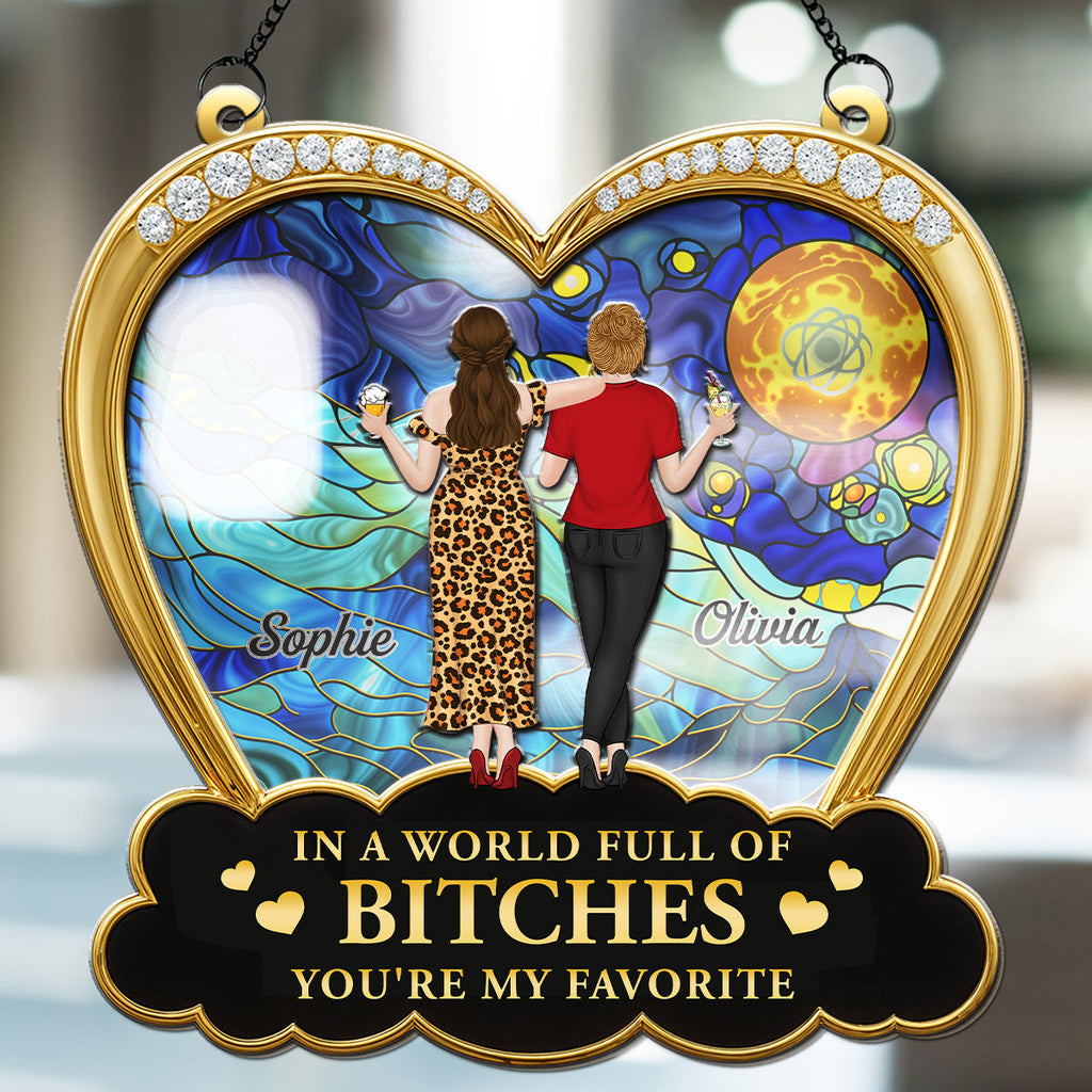 Custom Christmas Hanging Decor, for Best Friend, Friendship Gifts • Favorite Besties - Personalized Suncatcher