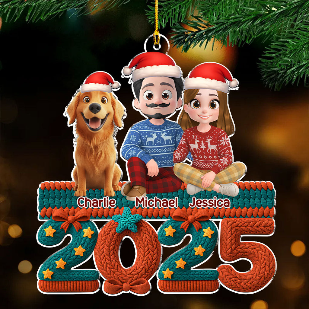 Custom Keepsake Christmas Ornament •  Jolly Year - Personalized 3D Effect Acrylic Ornament