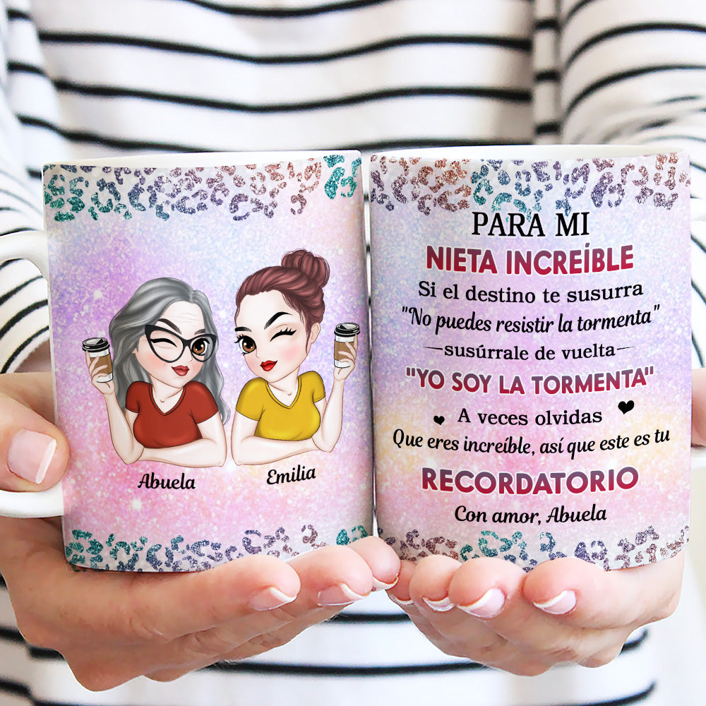 Custom Christmas & Birthday Gift for Daughter • Mi Nieta Valiente - Taza de café personalizada