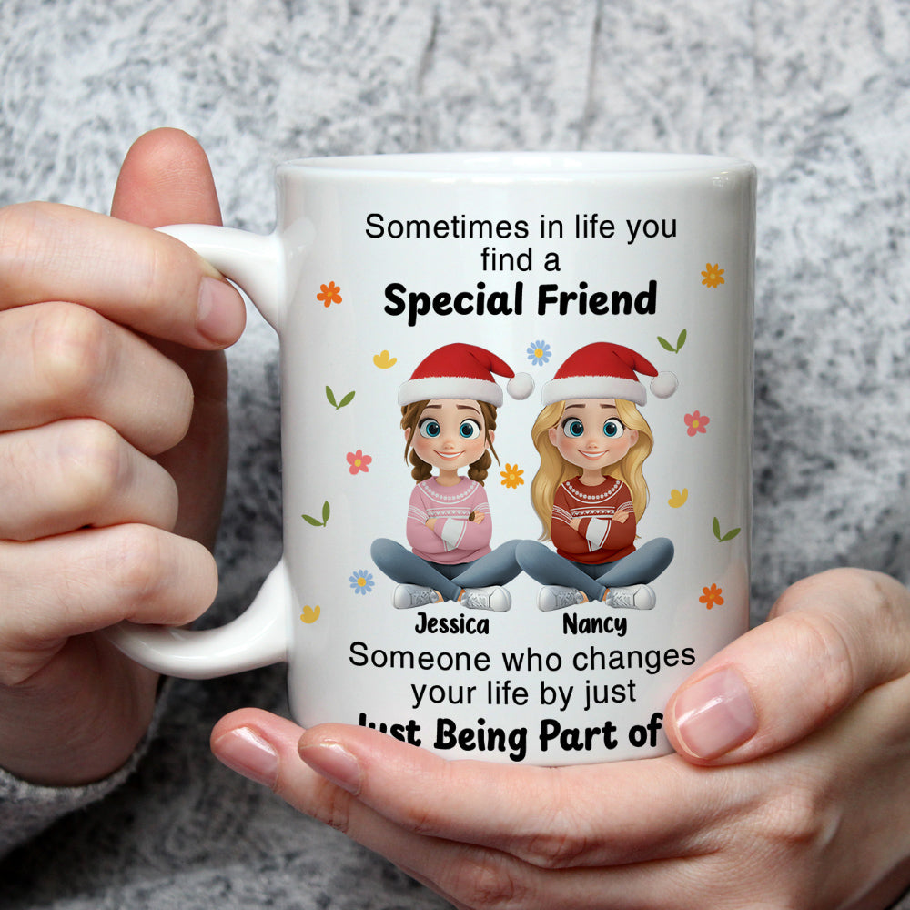 Custom Best Friend, Christmas & Birthday Friendship Keepsake Gift • You Change My Life - Personalized Coffee Mug