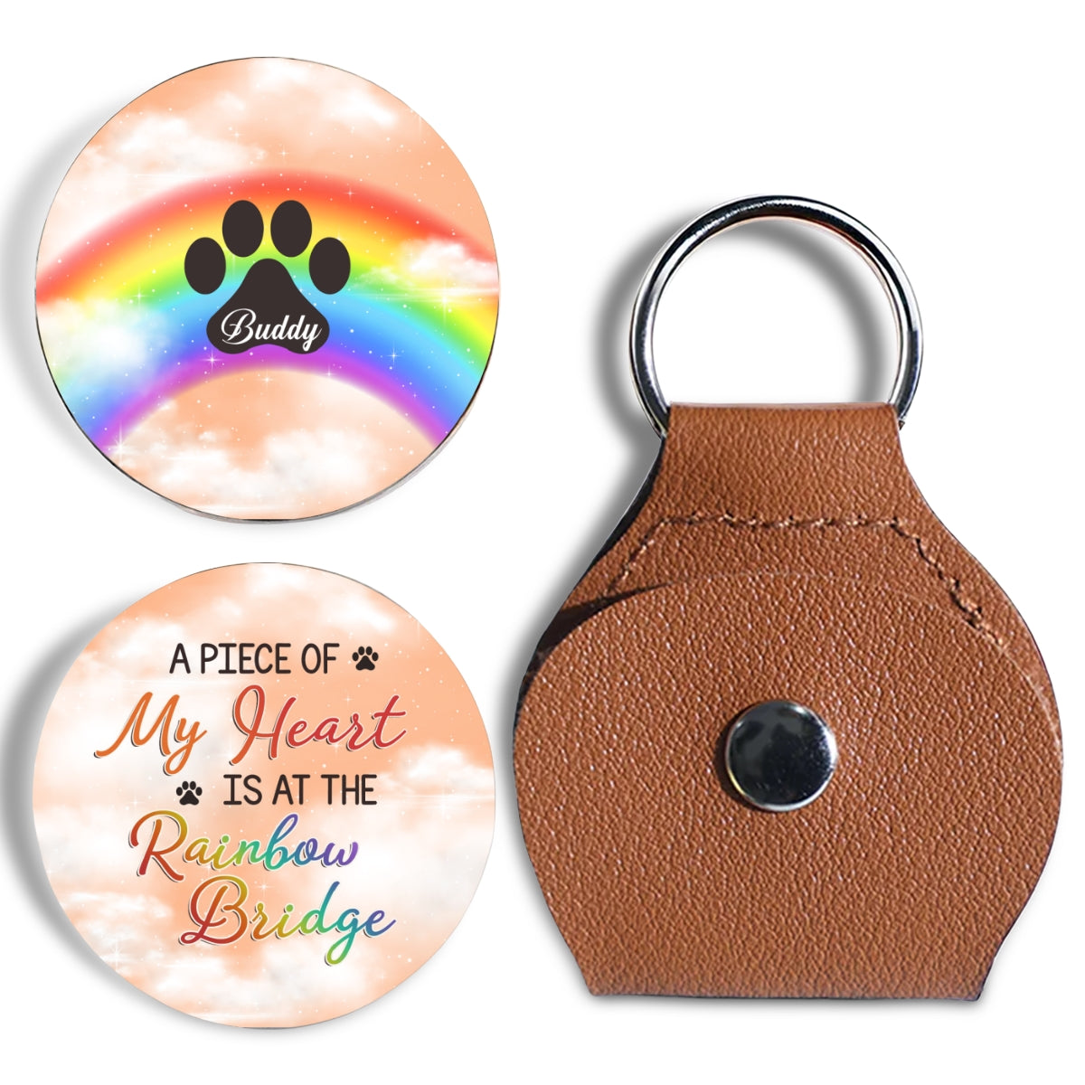 Custom Coin Keychain, Mother's Father's Day Birthday Gift Keepsake • Piece Of My Heat - Personalized Pocket Hug