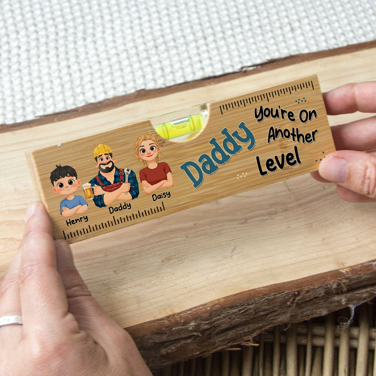 Dad Makes Life Better - Personalized Wooden Spirit Level Bottle Opener