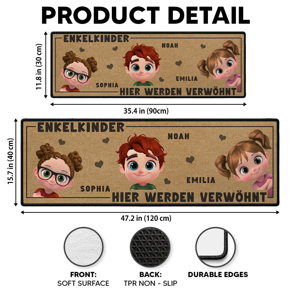 Custom Name Rug, Christmas Birthday Gift For Son Daughter Kids • Das Leben Ist Besser Mit Enkeln – Personalisierter Läuferteppich