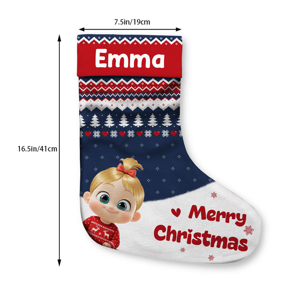 Custom Christmas Gifts for Grandkids, Holiday Decor • Grandkids Christmas Stocking - Personalized Christmas Stocking