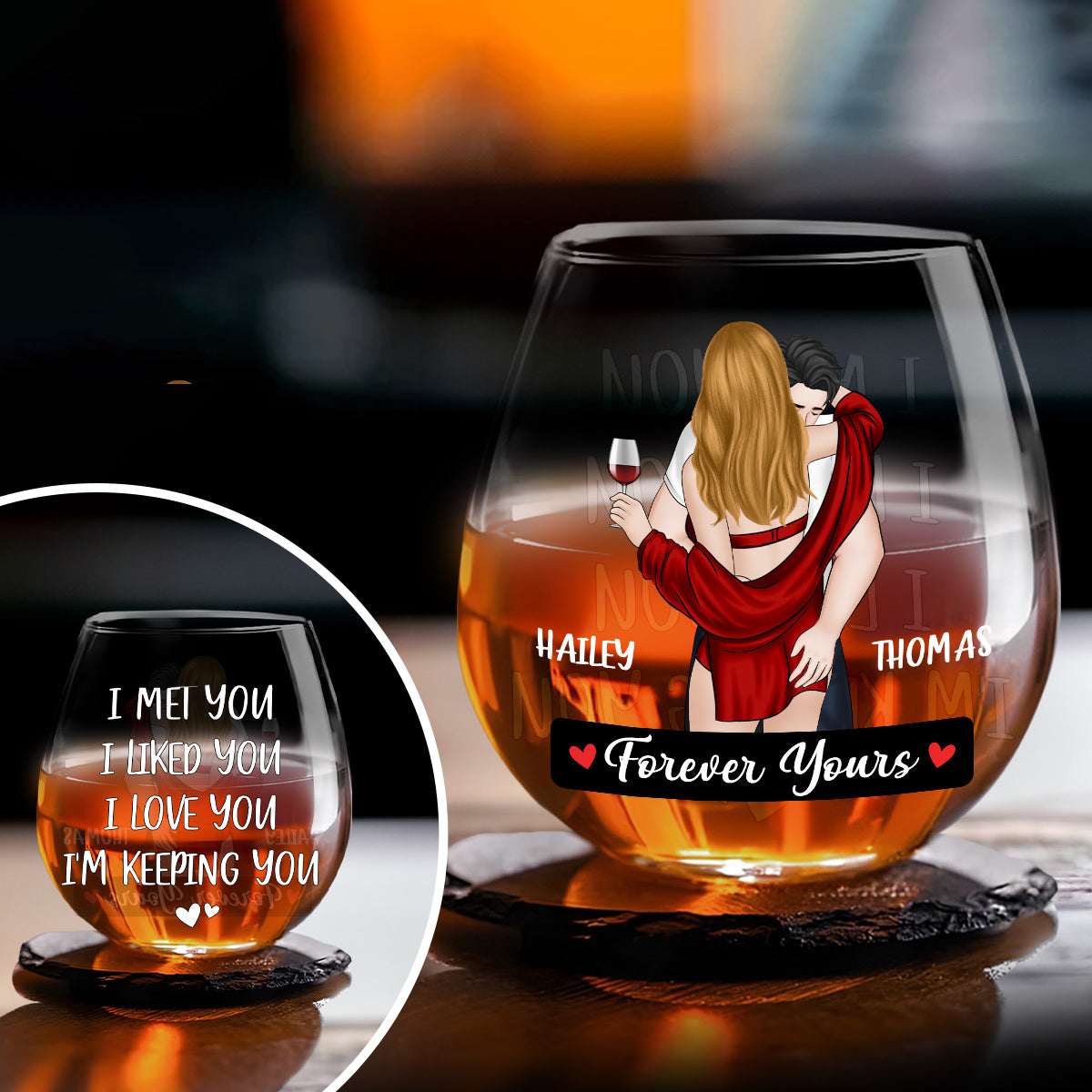 Forever Yours - Personalized Wine Glass