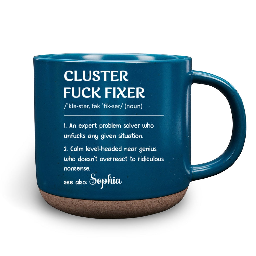 Custom Best Friend, Christmas & Birthday Friendship Keepsake Gift • Cluster Fixer Problem Solver - Personalized Pottery Mug
