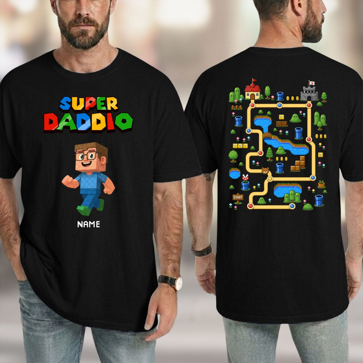 Custom Father's Day, Special Gift for Dad & Grandpa • Daddy Play Game With Us - Personalized Shirt