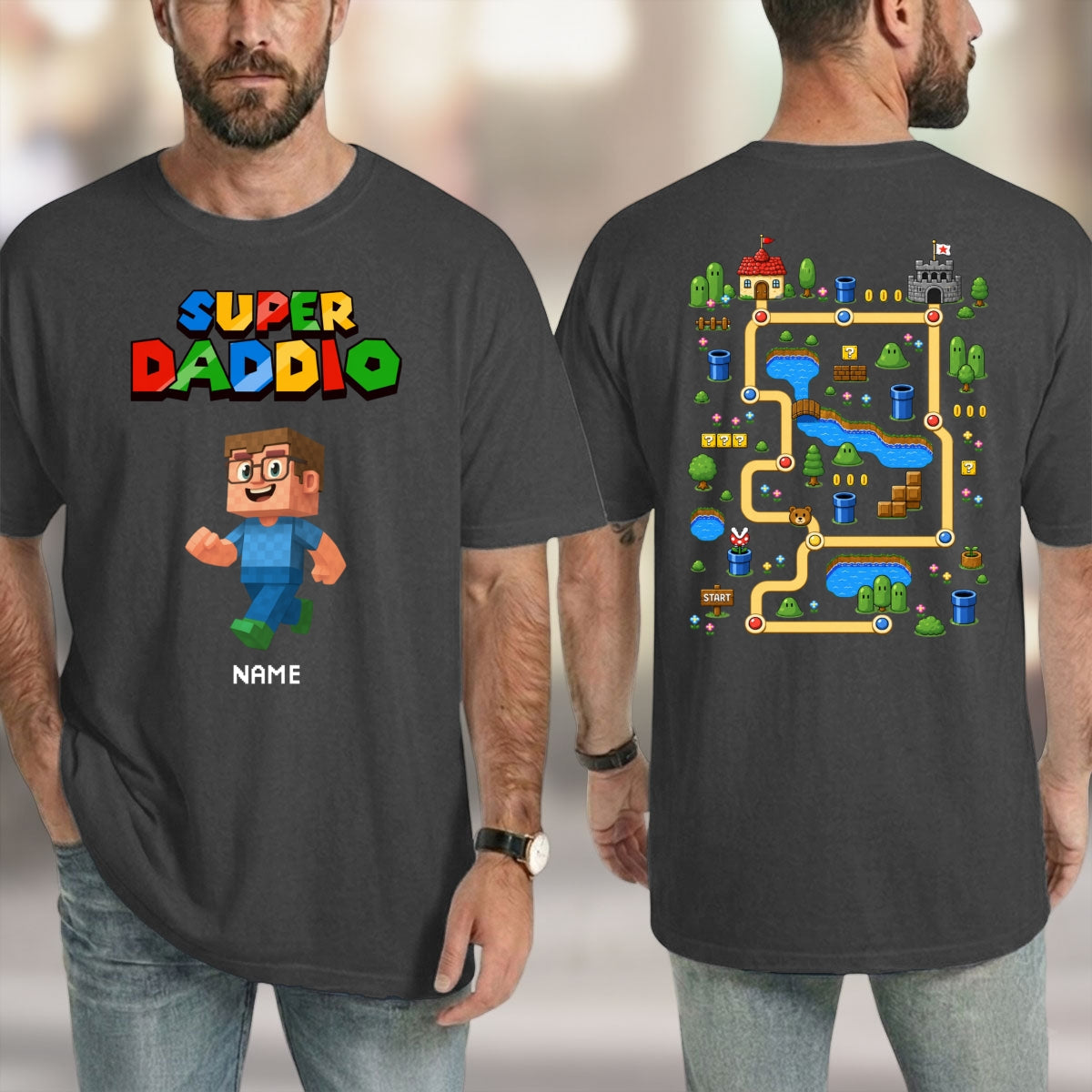 Custom Father's Day, Special Gift for Dad & Grandpa • Daddy Play Game With Us - Personalized Shirt