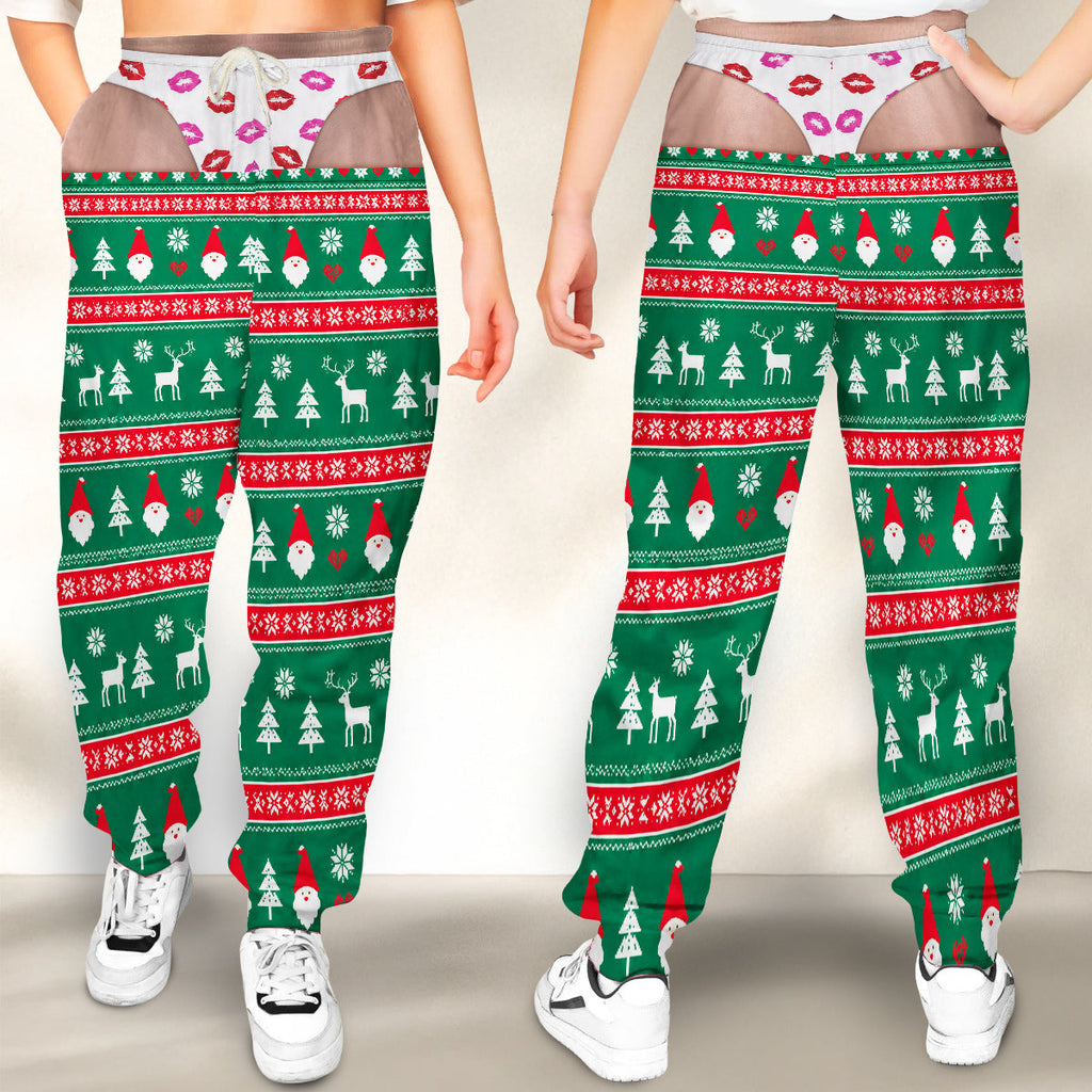 Custom Funny Ugly Christmas Sweatpants, Christmas Party Gift • Christmas Spirit - Personalized Sweatpants
