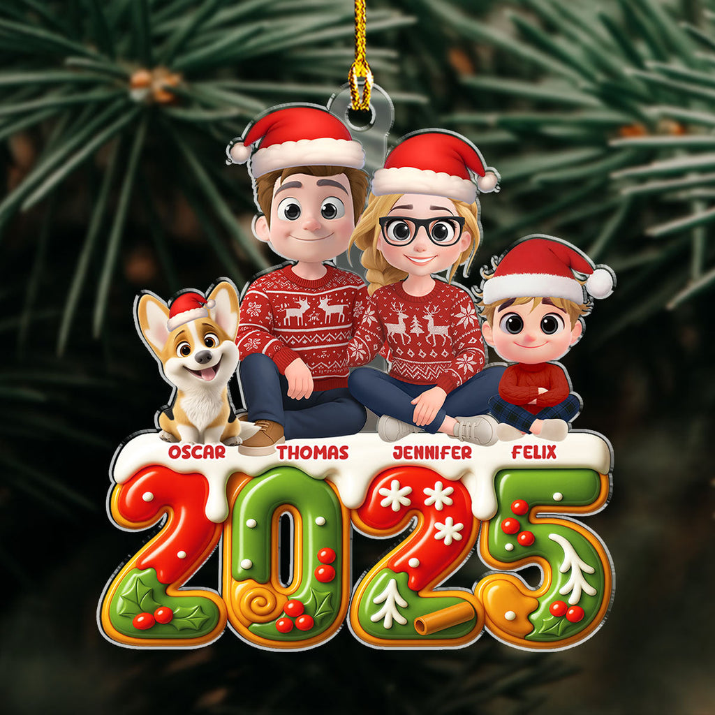 Custom Family Ornament, Christmas Gift for Family Members •  Next To Each Other - Personalized 3D Effect Acrylic Ornament