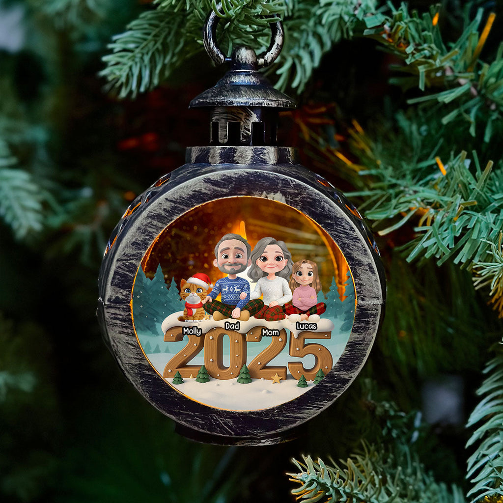 Custom Family Christmas Gifts, Holiday Decor • As A Family Now With Cats - Personalized 3D Effect Christmas Lantern