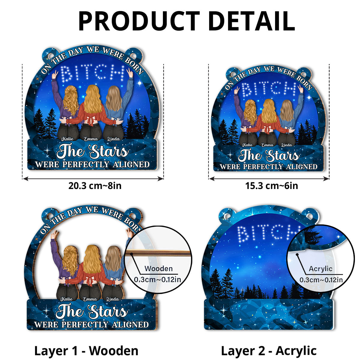 Custom Christmas Hanging Decor, for Best Friend, Friendship Gifts • The Day - Personalized Suncatcher