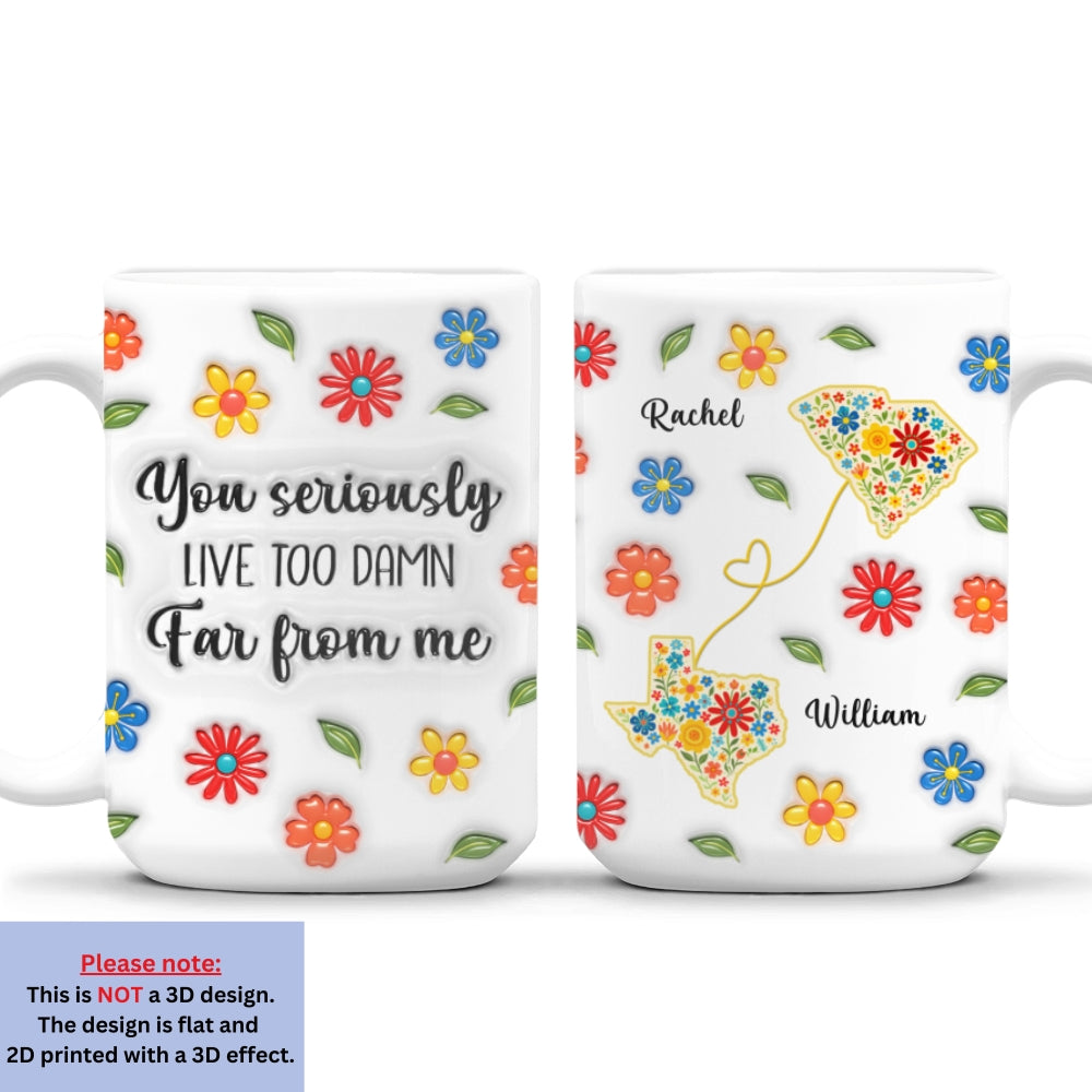 Custom Anniversary Keepsake Gifts For Couple • Can You Just Live Here - Personalized 3D Inflated Effect Mug