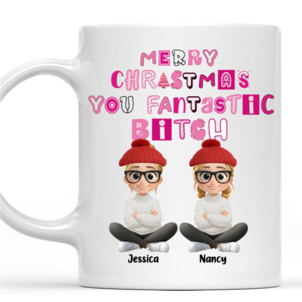 Custom Best Friend, Christmas & Birthday Friendship Keepsake Gift • Sassy Merry Christmas Bestie - Personalized Coffee Mug