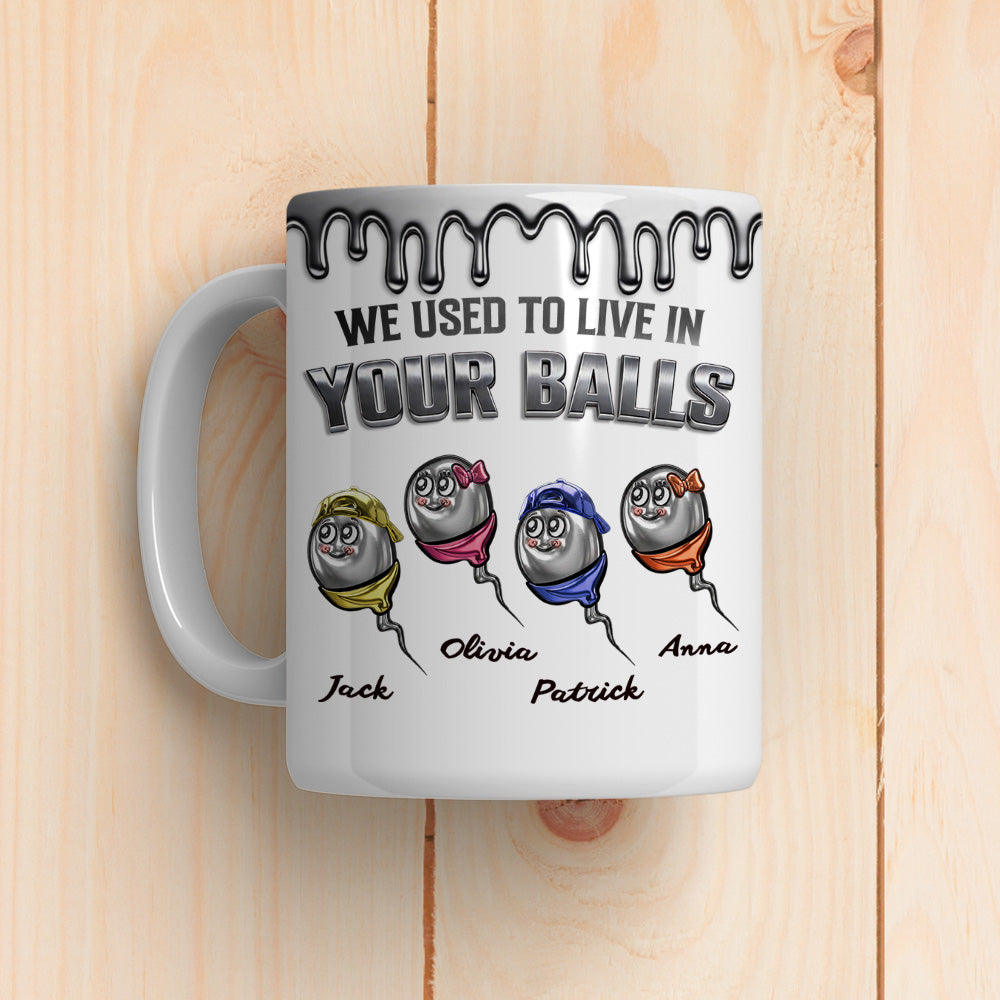 Custom Father's Day, Special Gift for Dad & Grandpa • Metal Sperm Family - Personalized 3D Effect Mug