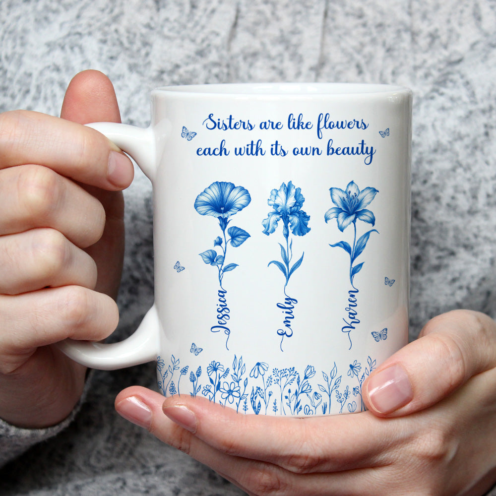 Custom Christmas & Birthday Gift For Sister • Each Sister Shines With Beauty - Personalized Coffee Mug