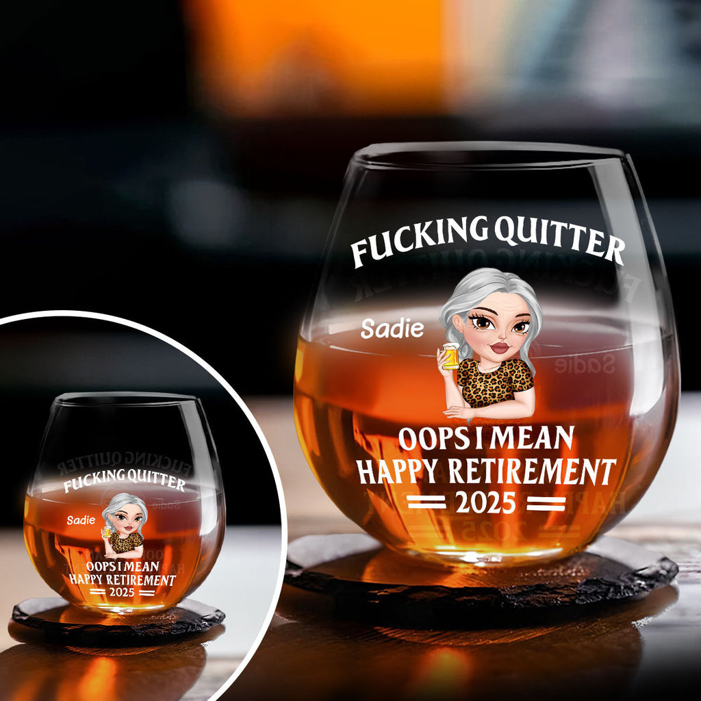 Happy Retirement - Personalized Wine Glass