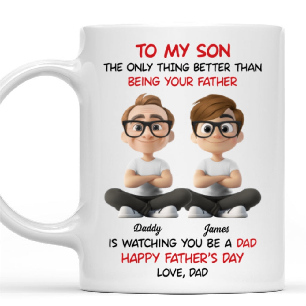 Custom Father's Day Gift For Son • Dad To My Son Cartoonize - Personalized Coffee Mug
