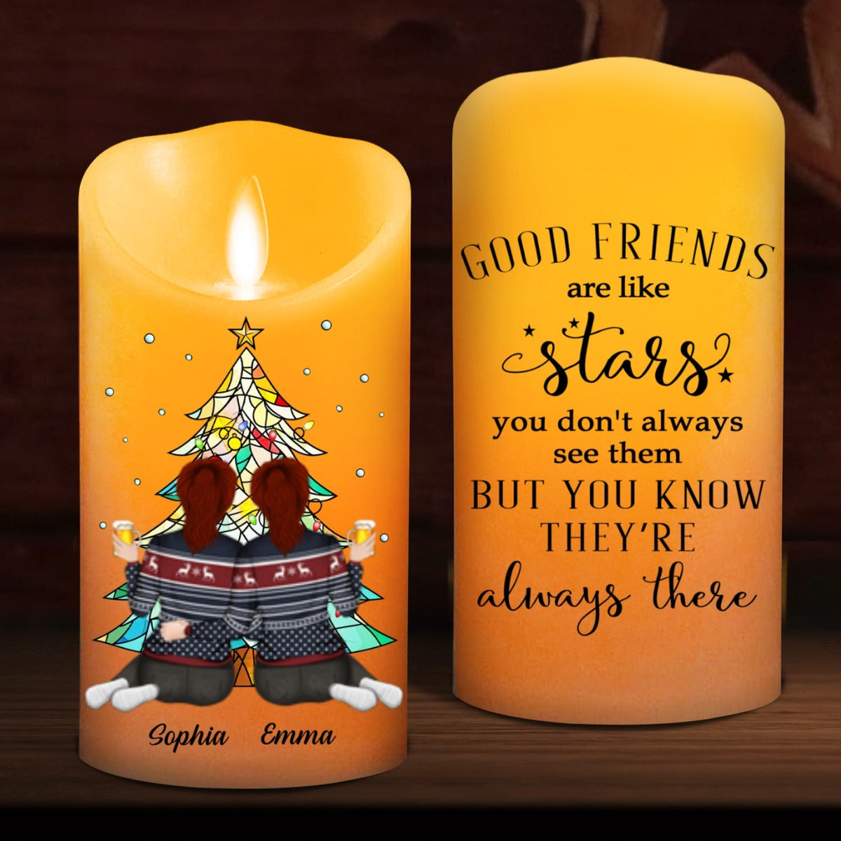 Friends Always Beside You - Personalized LED Candle