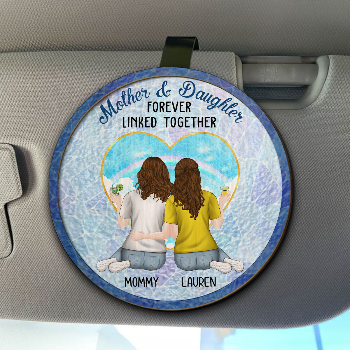 Mother And Daughters Forever Linked Together - Personalized Car Visor Clip