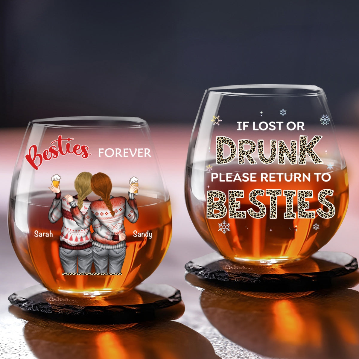 Bestie Drunk - Personalized Wine Glass