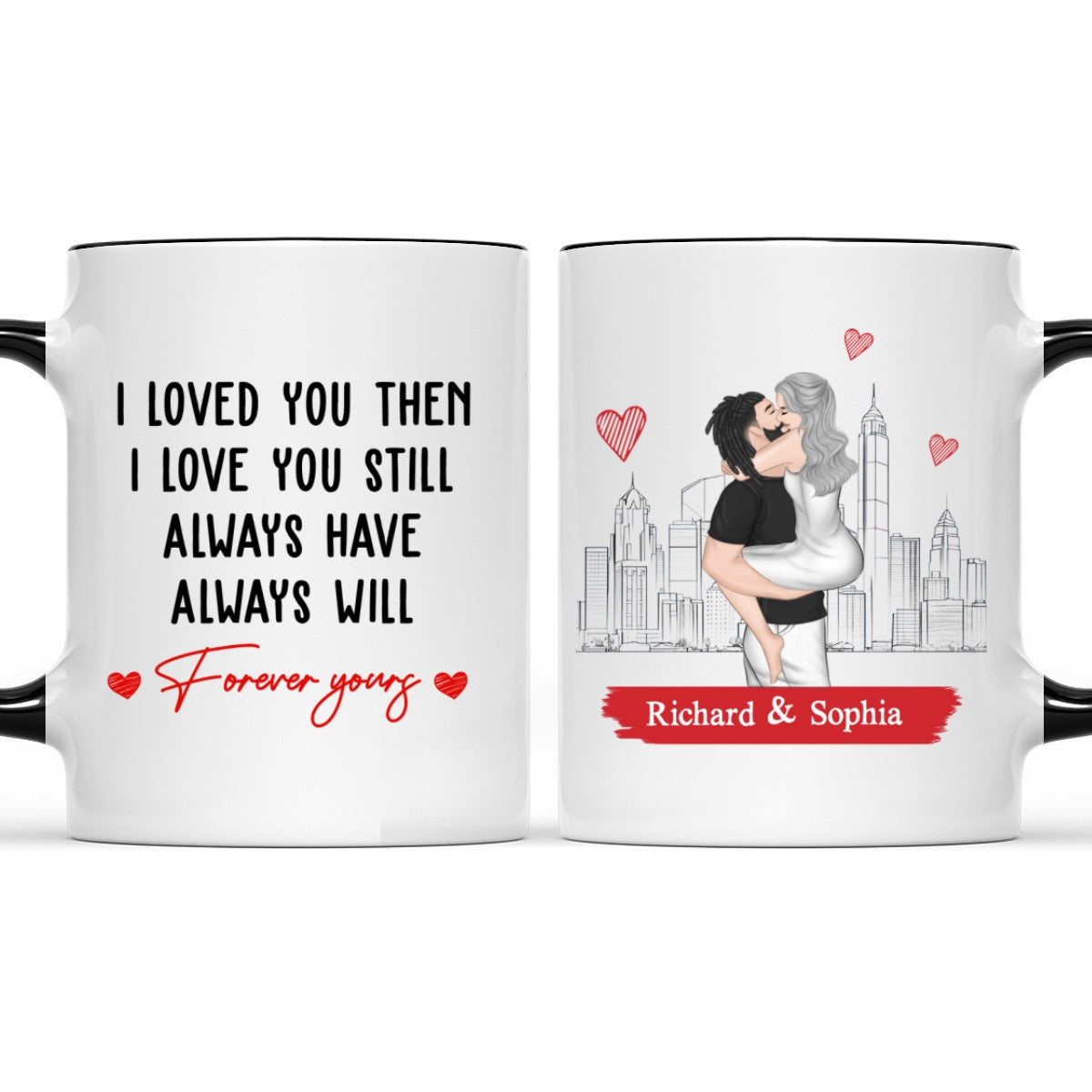 Custom Anniversary Keepsake Gifts For Couple • I Love You Then And Still - Personalized Accent Mug