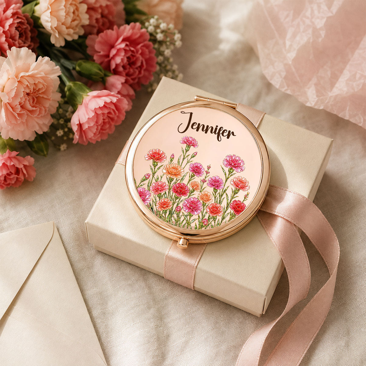 Flowers Made For Her Story - Personalized Compact Mirror