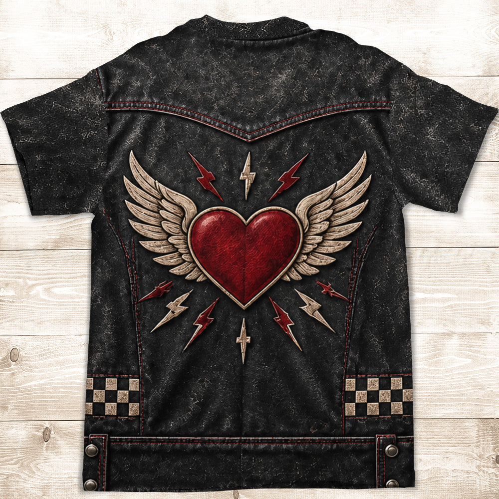 Custom Christmas Anniversary Keepsake Gifts For Husband • Rockstar Biker - Personalized All-over-print T-shirt