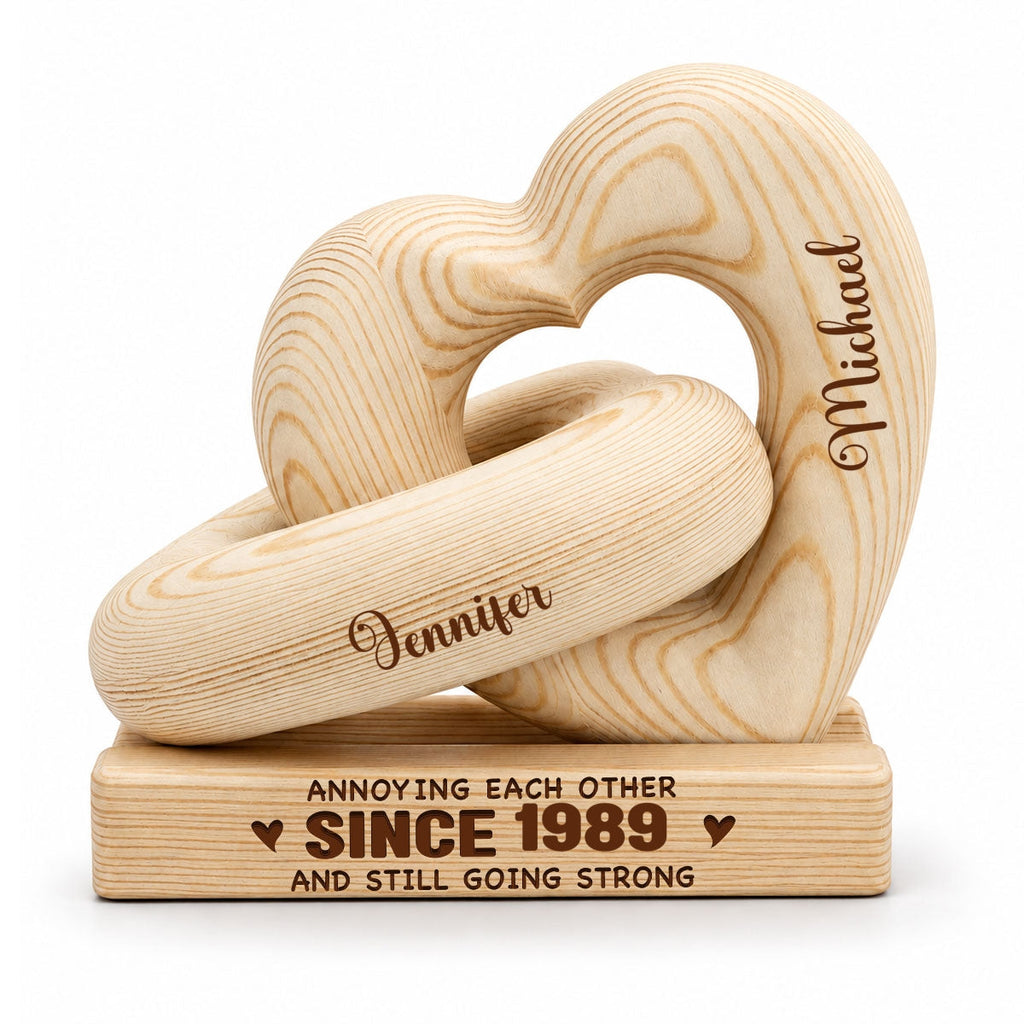 Annoying Each Other - Personalized Heart Sculpture With Base