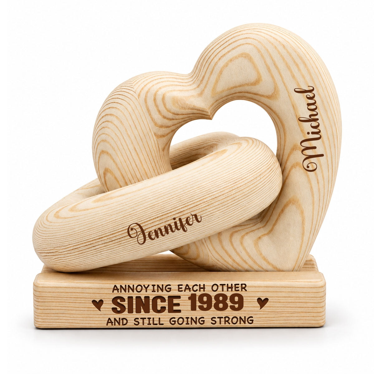 Annoying Each Other - Personalized Heart Sculpture With Base