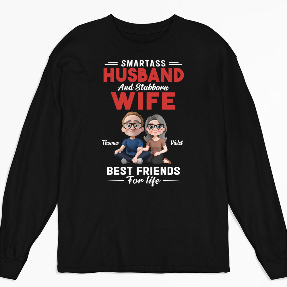 Custom Christmas Anniversary Keepsake Gifts For Wife • Smartass Husband And Stubborn Wife - Personalized Shirt