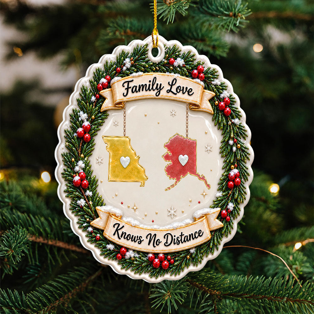Custom Family Ornament, Christmas Gift for Family Members •  Family Love - Personalized 3D White Acrylic Ornament