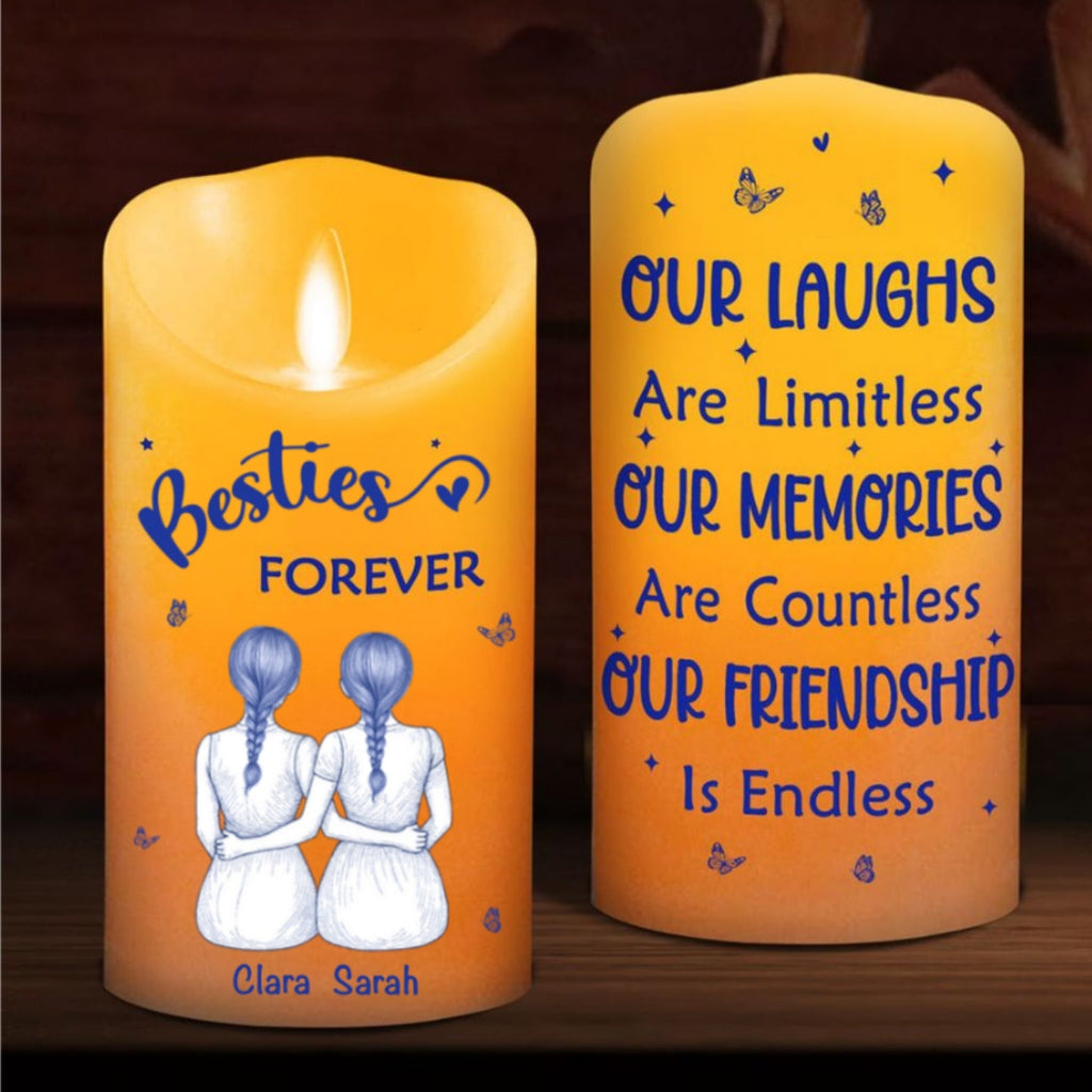Our Friendship Is Endless Blue Toile - Personalized LED Candle