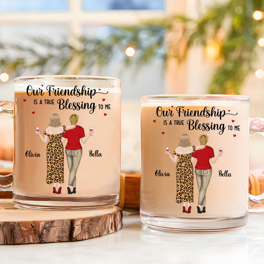Custom Best Friend, Christmas & Birthday Friendship Keepsake Gift • Blessing To Me - Personalized Glass Mug