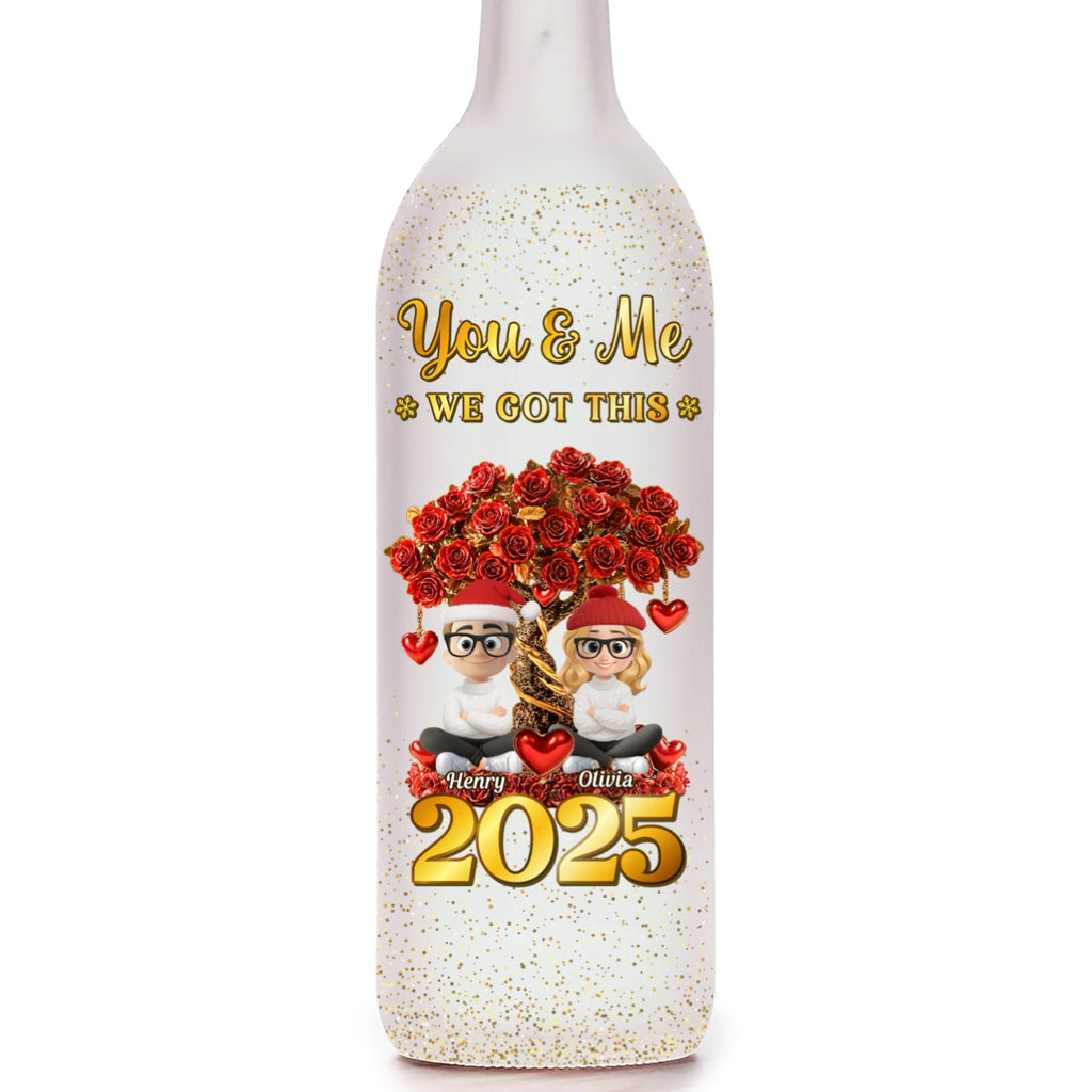 Glowing Heart Rose Tree - Personalized Bottle Lamp