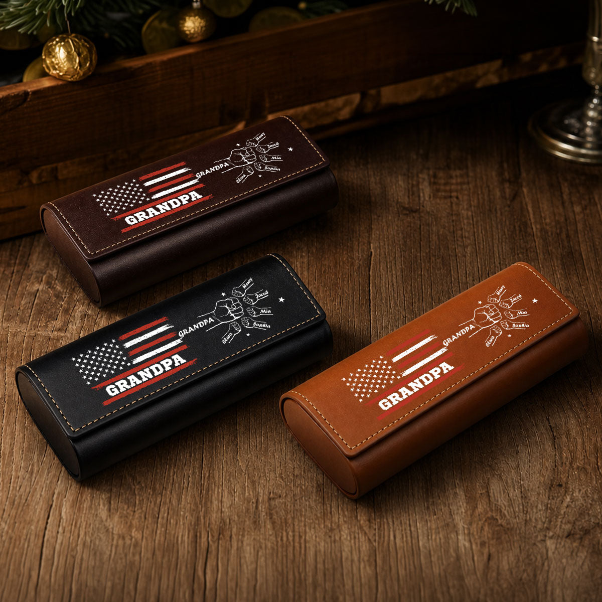 Papa Forever - Personalized Leather Eyeglass Case