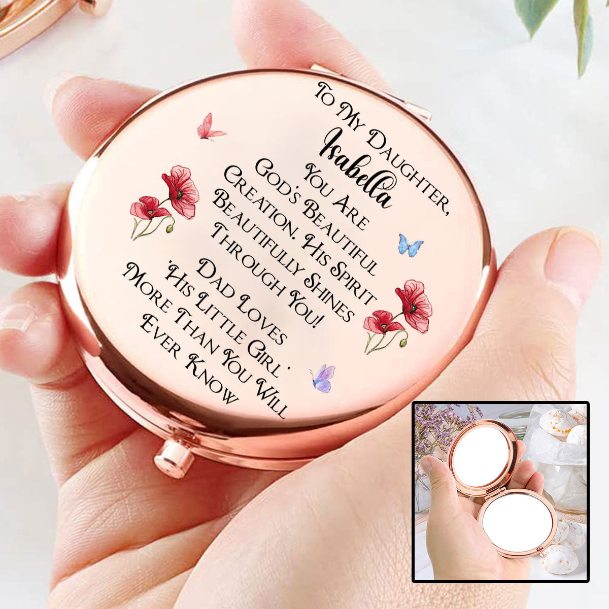 Shining Through His Spirit - Personalized Compact Mirror