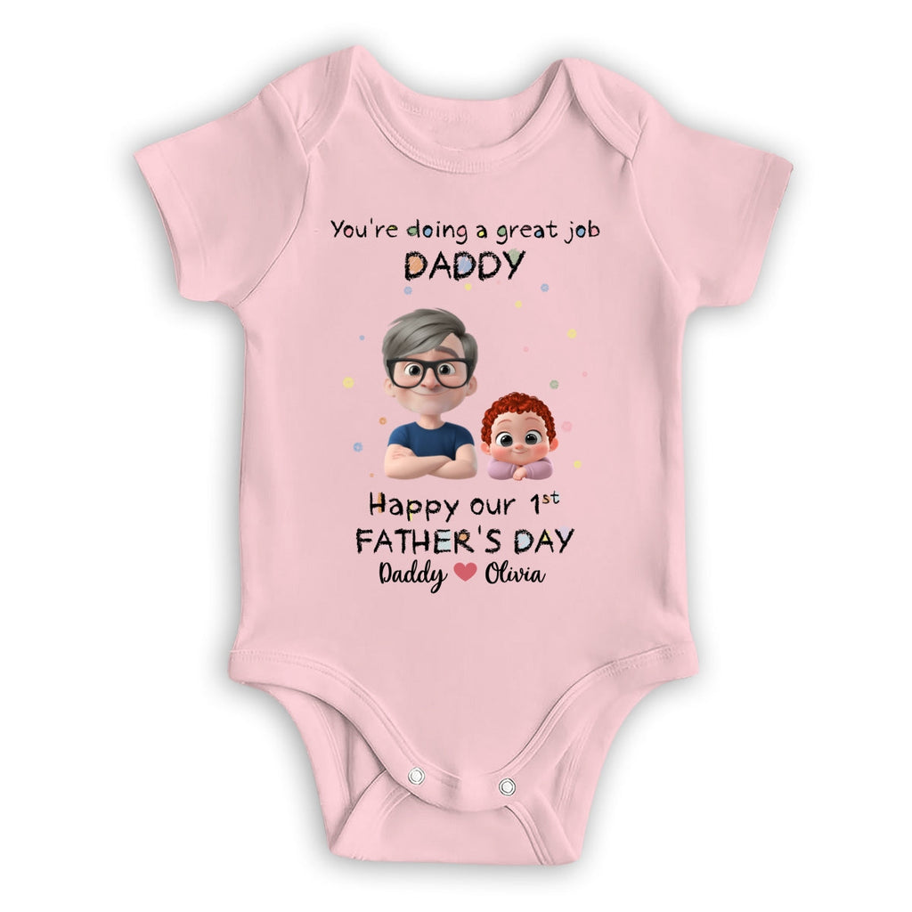 Daddy Doing A Great Job - Personalized Onesie