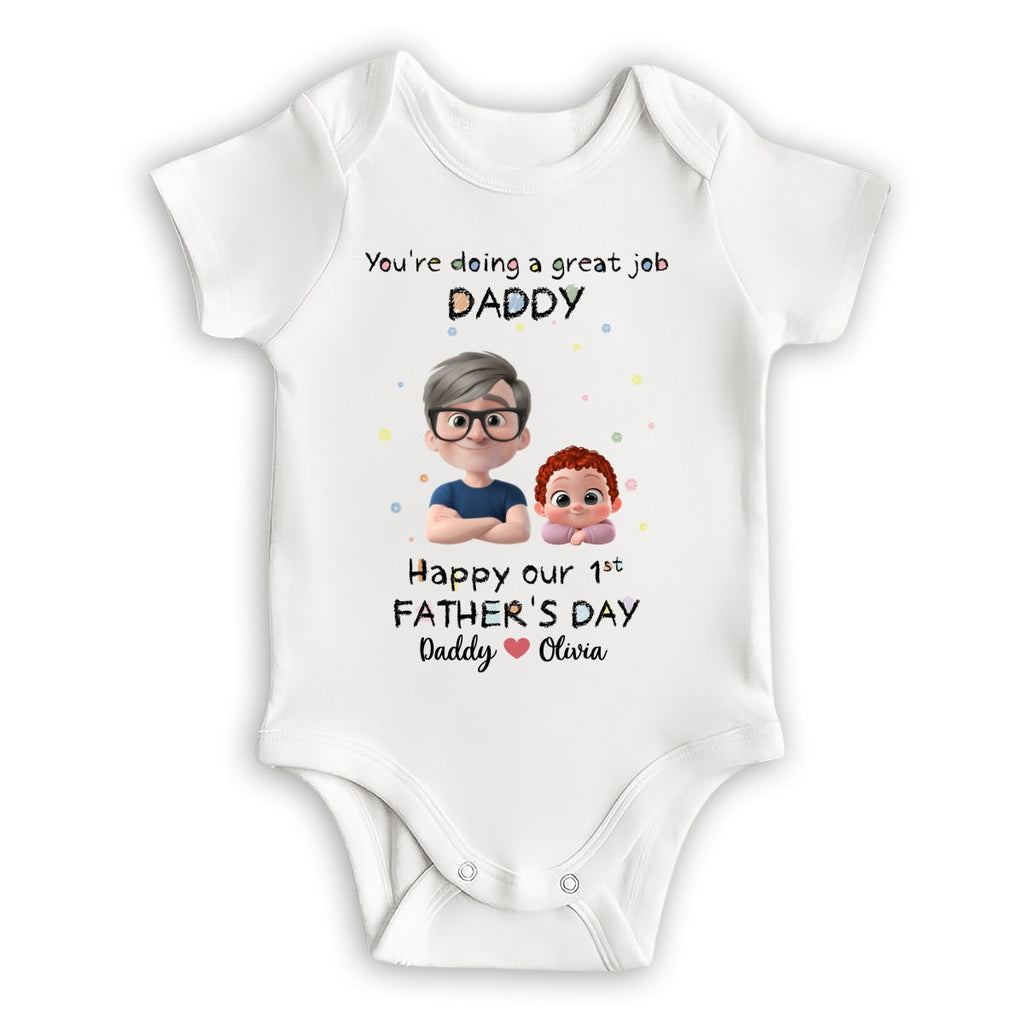 Daddy Doing A Great Job - Personalized Onesie