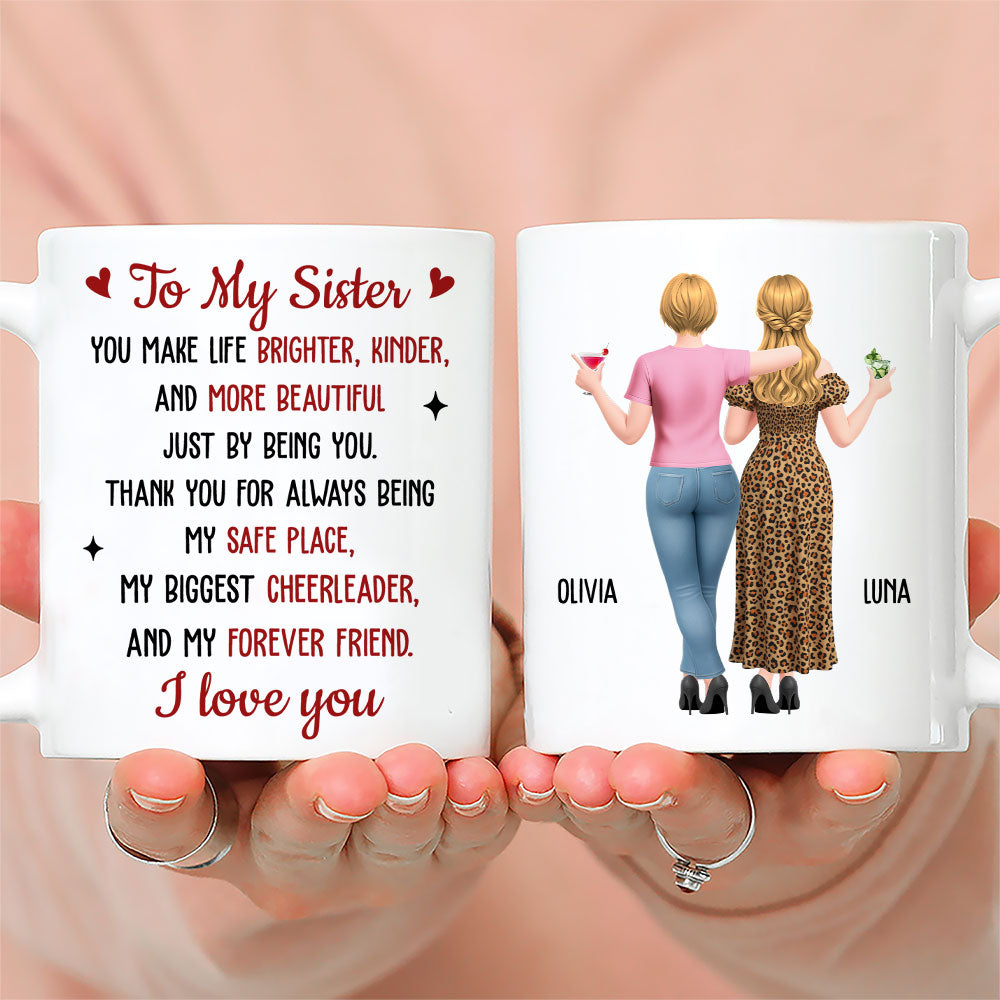 Custom Christmas & Birthday Gift for Brother & Sister • Brighter With You - Personalized Coffee Mug