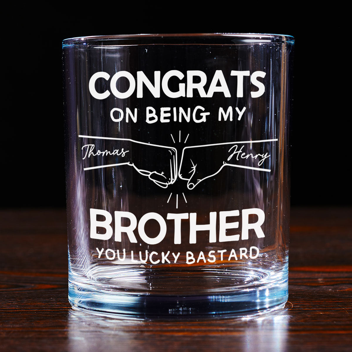 Custom Christmas Birthday Drinkware Gifts for Brother • Congrats On Being My Brother - Personalized Whiskey Glass