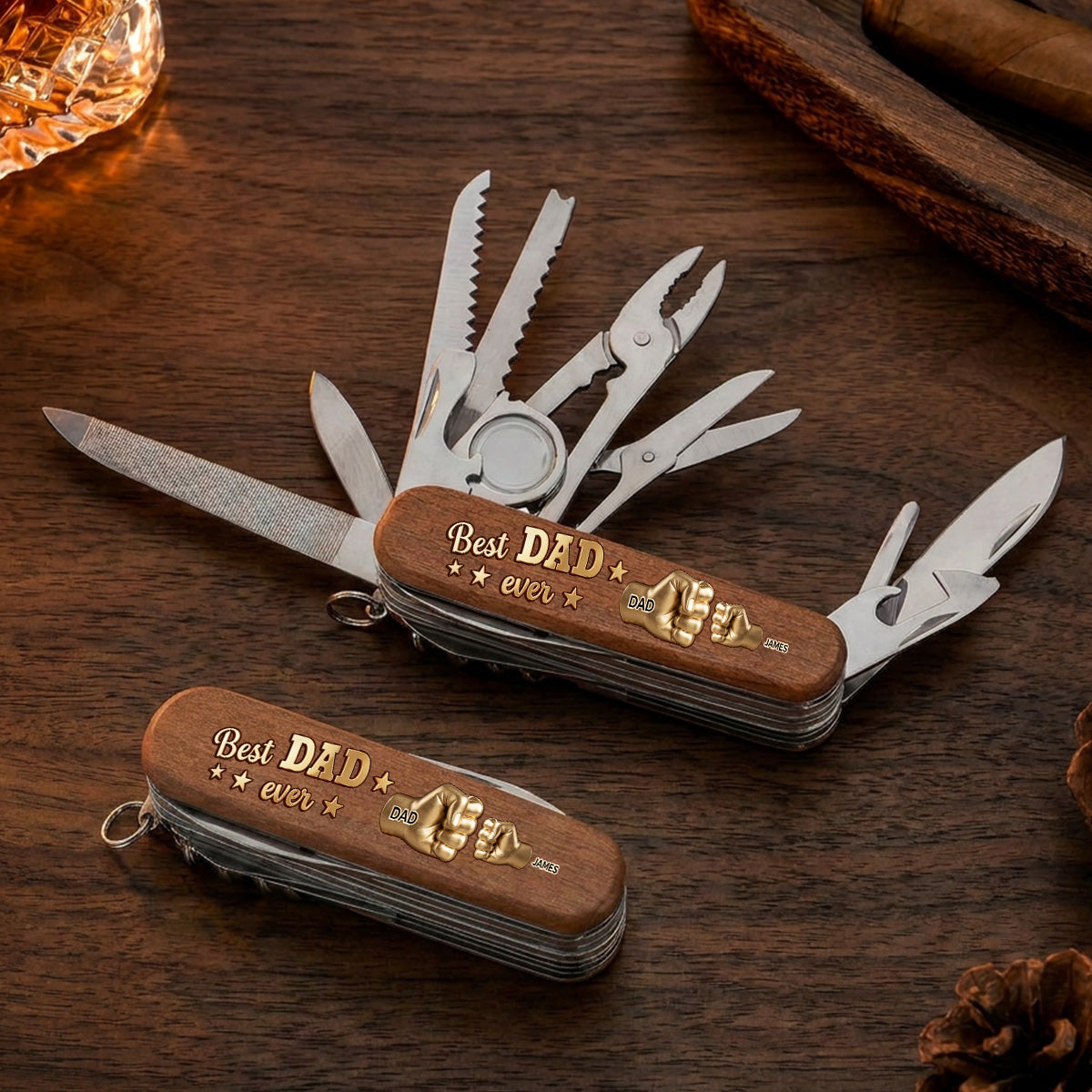 Gold Best Dad - Personalized Pocket Multi Tool