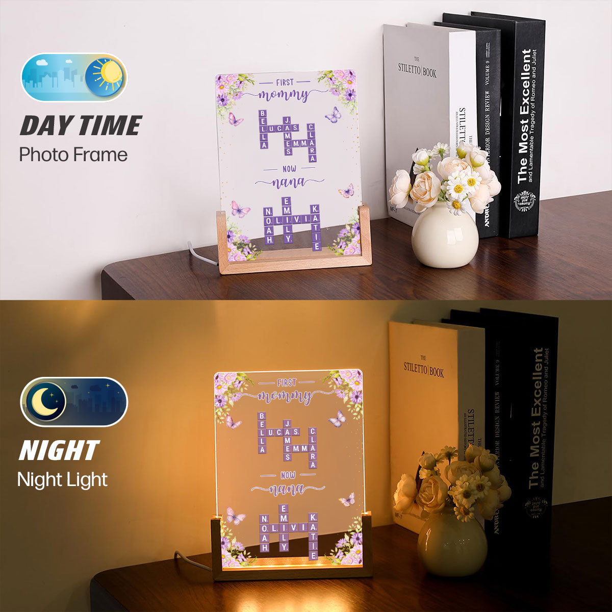 Custom Mother's Day Gifts for Grandma Mom Wife • Now Grandma - Personalized Night Light