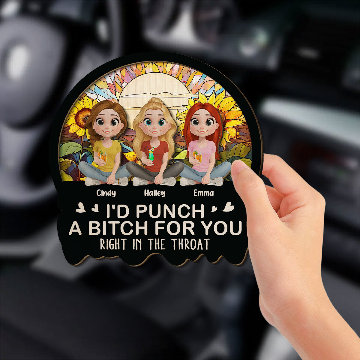 Right In The Throat For You Bestie Sister - Personalized Car Visor