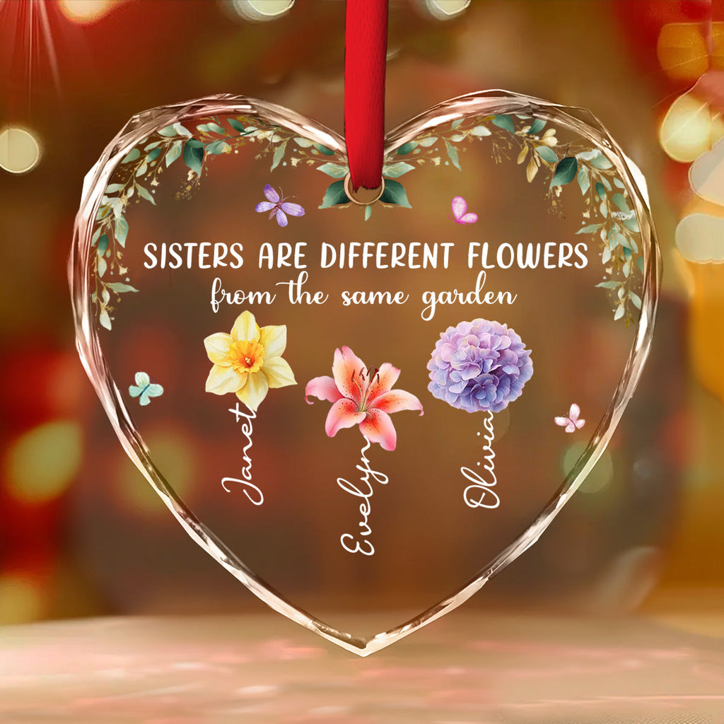 Custom Sister Christmas Ornament •  Sisters Rooted In One Garden - Personalized Glass Ornament
