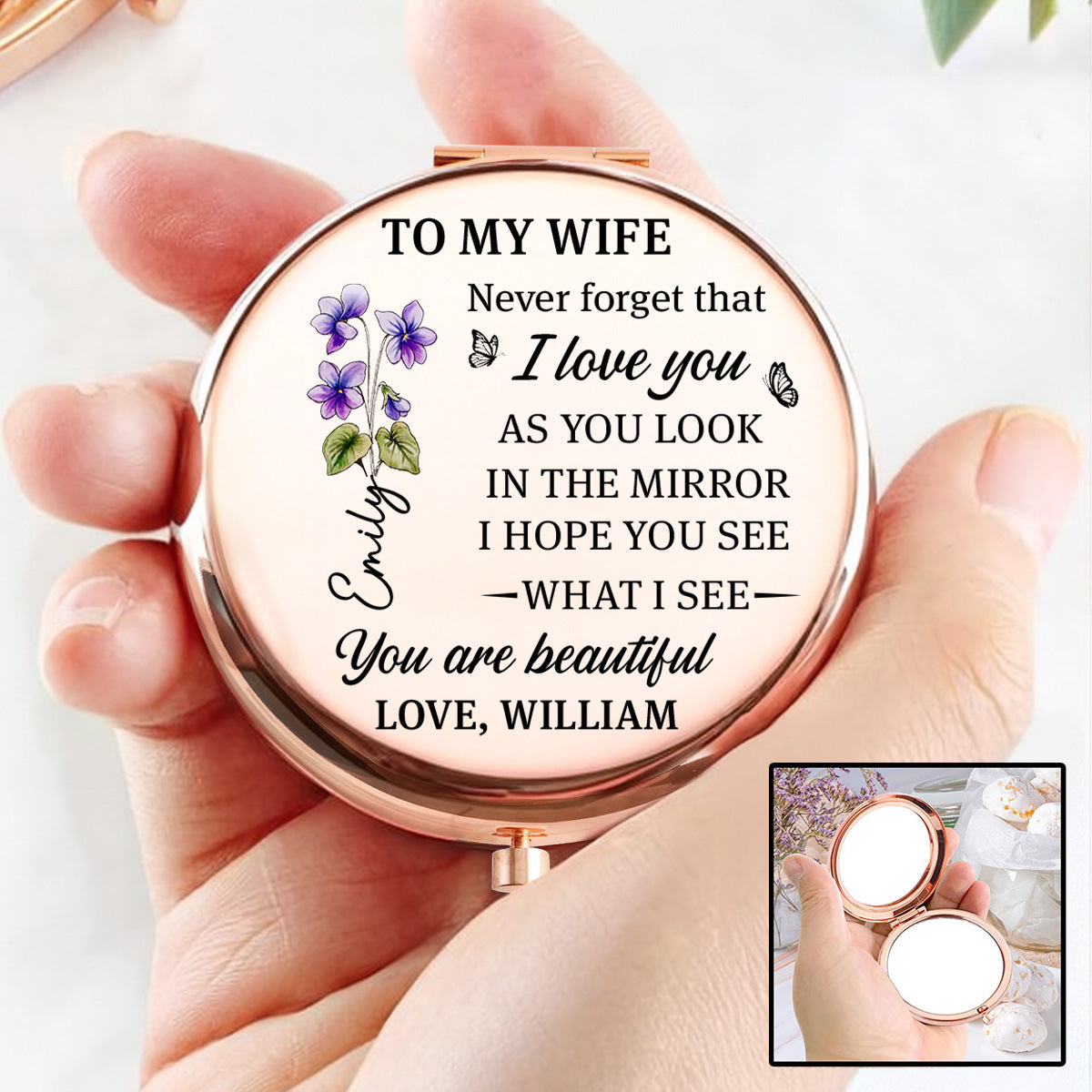 Beauty Begins With You - Personalized Compact Mirror
