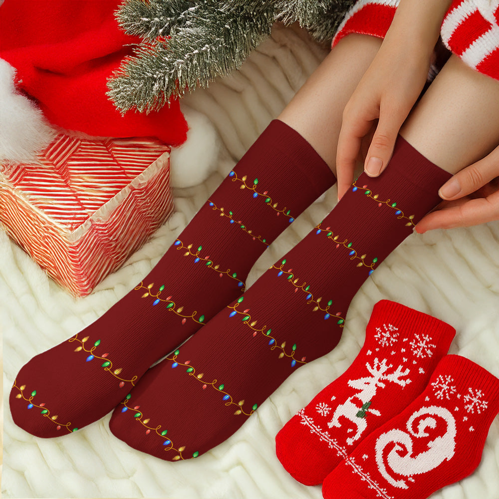 Custom Christmas Footwear, Birthday Gift For Son, Daughter • Watching Movies - Personalized Crew Socks