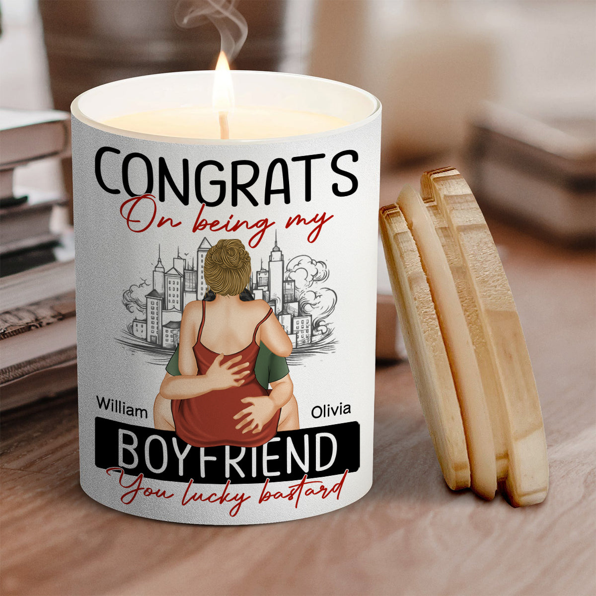 Congrats On Being My Boyfriend - Personalized Candle