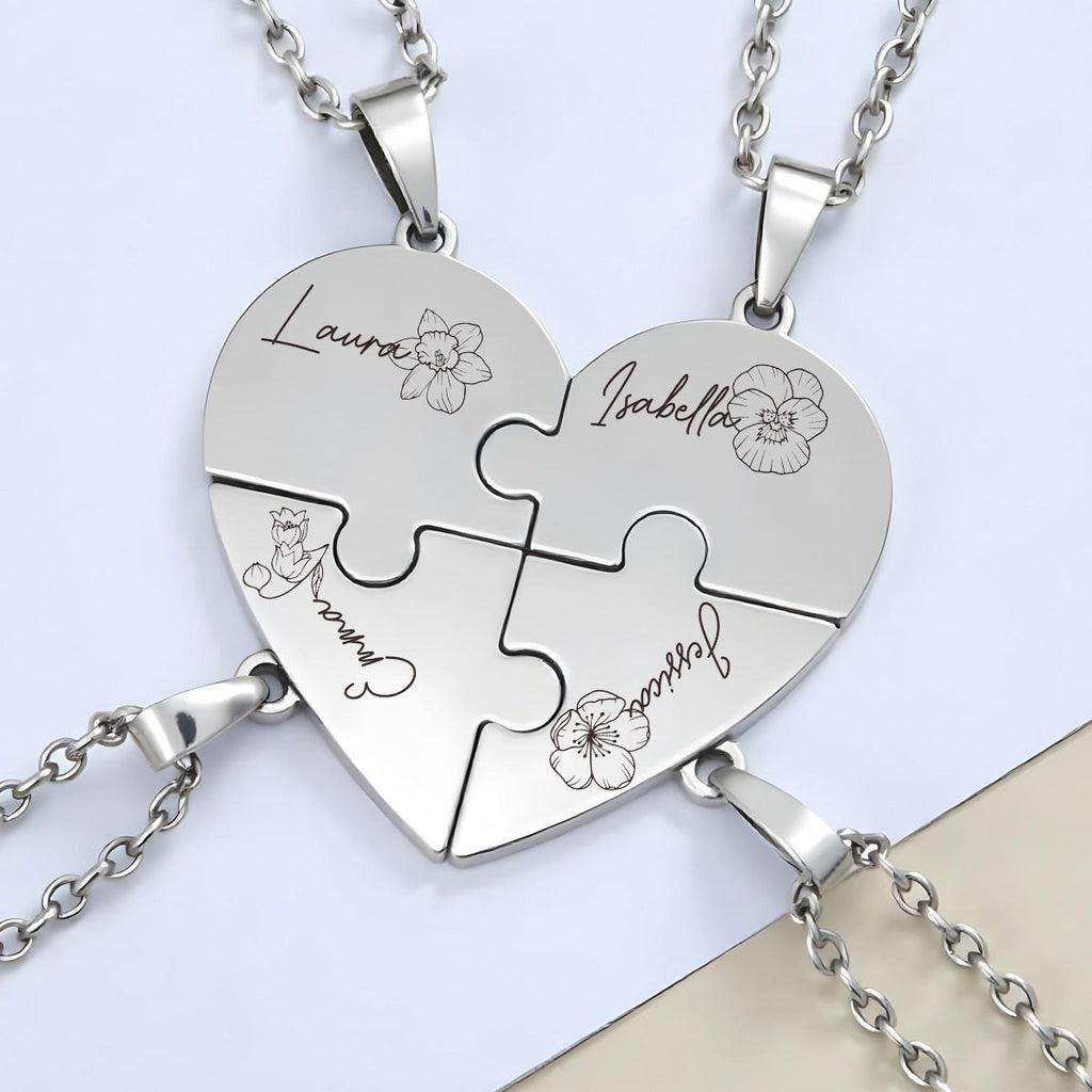 Friends Forever - Personalized Heart Puzzle Necklace